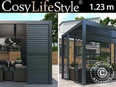Panel de Persiana para cenador pérgola bioclimática San Pablo, 1,23x2,175m, Negro