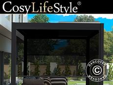 Muro-estore lateral para cenador de pérgola bioclimática San Pablo, 3m, Negro