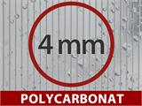 Polycarbonat-Gewächshaus 3,64m², 1,9x1,92x2,01m mit Sockel, Grün