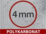 Drivhus polykarbonat 3,64m², 1,9x1,92x2,01m m/sokkel, Grønn