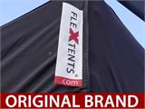 Quick-up telt FleXtents Steel 3x6m Svart, inkl. 6 dekorative gardiner