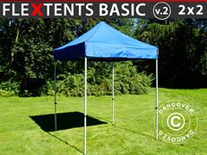 Pop up gazebo FleXtents Basic v.2, 2x2 m Blue