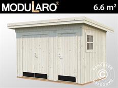 Wooden shed w/floor, 3.44x2.21x2.49 m, 6.6 m², Natural