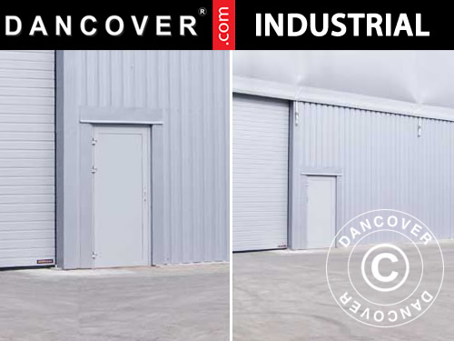 Porte métallique pour hangar de stockage industriel Steel, 0,9x2m, Gris