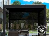 Electric sidewall screen for pergola gazebo San Pablo, 3 m, Black