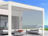 Electric sidewall screen for pergola gazebo San Pablo, 3 m, White/Light Grey