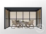 Louvre wall f/bioclimatic pergola gazebo San Pablo, 0.90x2.175 m, Wood Finish/Black