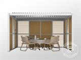 Paroi avec persiennes pour pergola bioclimatique San Pablo, 0,90x2,175m, Finition bois/Blanc