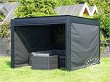 Sidewall screen f/bioclimatic pergola gazebo San Pablo, 3 m, Black