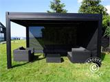 Sidewall screen f/bioclimatic pergola gazebo San Pablo, 4 m, Black