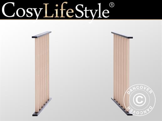 Ensemble de cloisons pour pergola pour barbecue San Juan, Noir/Aspect bois, 2 pièces.