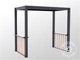 Fence set f/BBQ Pergola San Juan, Black/Wood-look, 2 pcs.