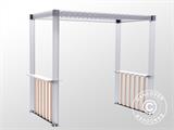 Ensemble de cloisons pour pergola pour barbecue San Juan, Noir/Aspect bois, 2 pièces.