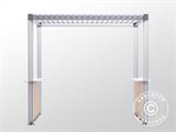 Ensemble de cloisons pour pergola pour barbecue San Juan, Noir/Aspect bois, 2 pièces.