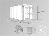 Folding tunnel garage (Caravan), 3x5.15x3.6 m, White