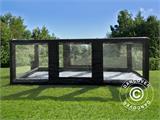 Garaje hinchable 3x6m, PVC, Negro/Transparente con turbina sopladora