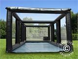 Garaje hinchable 3x6m, PVC, Negro/Transparente con turbina sopladora