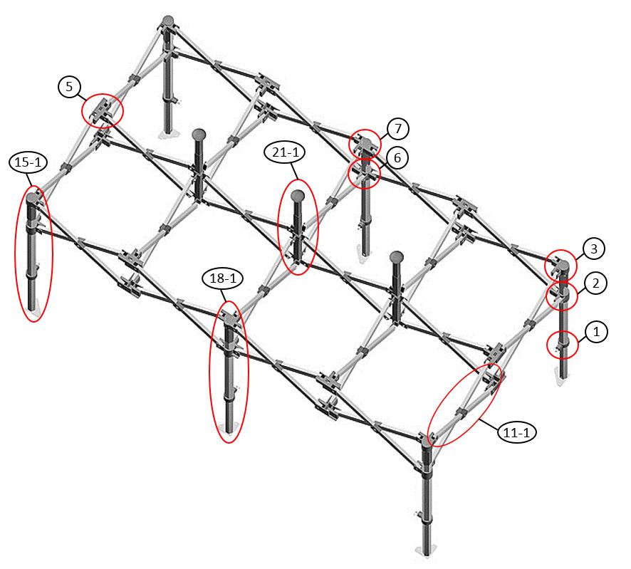 Saliekamā nojume FleXtents PRO Steel 4x8m Balts, Liesmu slāpējošs