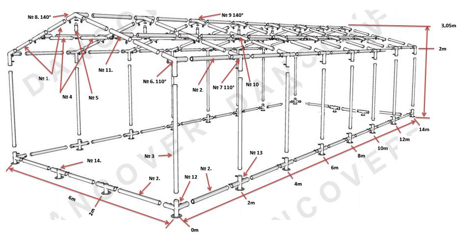 Marquee Original 6x8 m PVC, White