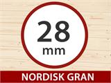 Redskabsskur, anneks i træ Sandvika 4,8x2,92x2,45m, 28mm, Natur