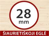 Medinis sandėliukas, namelis Sandvika 4,8x2,92x2,45m, 28mm, Šviesiai pilka