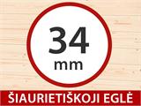 Medinis sandėliukas, namelis Riga 4,25x2,8x2,22m, 34mm, Tamsiai pilka