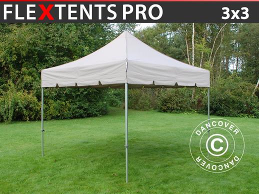 Pop up gazebo FleXtents PRO "Peaked" 3x3 m Latte