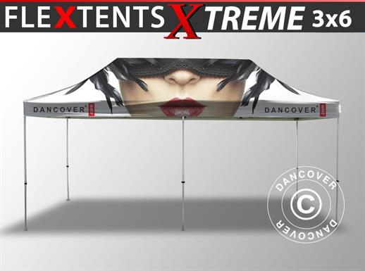 Tente pliante FleXtents Xtreme 50 avec impression numérique, 3x6m