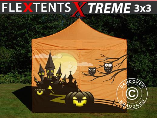 Tente pliante FleXtents Xtreme 50 avec impression numérique, 3x3m, incl. 4 parois