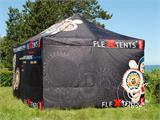 Tente pliante FleXtents Xtreme 50 avec impression numérique, 3x6m, incl. 4 parois