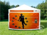 Tente pliante FleXtents Xtreme 50 avec impression numérique, 4x4m, incl. 4 parois