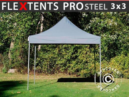 Pop up gazebo FleXtents PRO Steel 3x3 m Grey