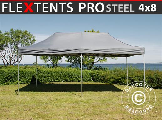 Pop up gazebo FleXtents PRO Steel 4x8 m Grey