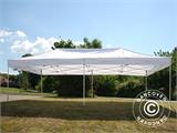 Faltzelt FleXtents PRO Steel 4x8m Weiß, Flammenhemmend, mit 6 Seitenwänden