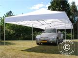 Faltzelt FleXtents PRO Steel 4x8m Weiß, Flammenhemmend, mit 6 Seitenwänden