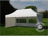 Carpa plegable FleXtents PRO Steel "Peaked" 3x6m Blanco, incl. 6 lados