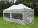 Gazebo pieghevole FleXtents PRO Steel "Peaked" 3x6m Latte, incl. 6 fianchi