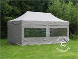 Gazebo pieghevole FleXtents PRO Steel "Peaked" 3x6m Latte, incl. 6 fianchi