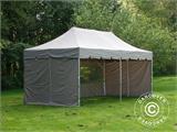 Gazebo pieghevole FleXtents PRO Steel "Peaked" 3x6m Latte, incl. 6 fianchi