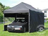 Pop up gazebo FleXtents PRO Steel 3x6 m Black, Flame retardant, incl. 6 sidewalls