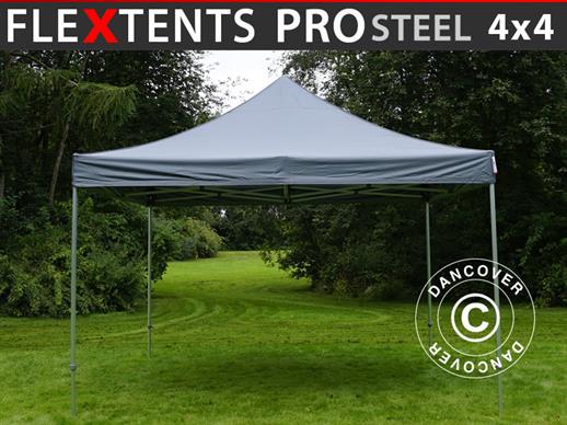 Pop up gazebo FleXtents PRO Steel 4x4 m Grey