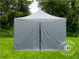 Tente pliante FleXtents PRO Steel 4x4m Gris, avec 4 cotés