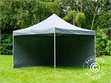 Tente pliante FleXtents PRO Steel 4x4m Gris, avec 4 cotés