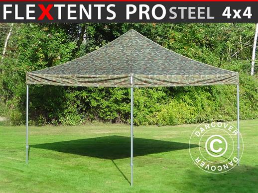 Saliekamā nojume FleXtents PRO Steel 4x4m Kamuflāža/Militāra