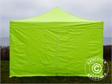 Tente pliante FleXtents PRO Steel 4x4m Néon jaune/vert, avec 4 cotés