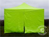 Prekybinė palapinė FleXtents PRO Steel 4x4m Salotinė/Žalia, įsk. 4 šonines sienas