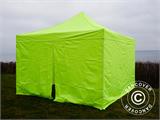 Prekybinė palapinė FleXtents PRO Steel 4x4m Salotinė/Žalia, įsk. 4 šonines sienas