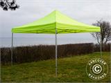 Tente pliante FleXtents PRO Steel 4x4m Néon jaune/vert, avec 4 cotés