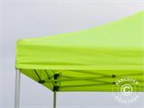 Tente pliante FleXtents PRO Steel 4x4m Néon jaune/vert, avec 4 cotés