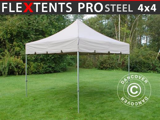 Tenda Dobrável FleXtents PRO Steel "Peaked" 4x4m Latte